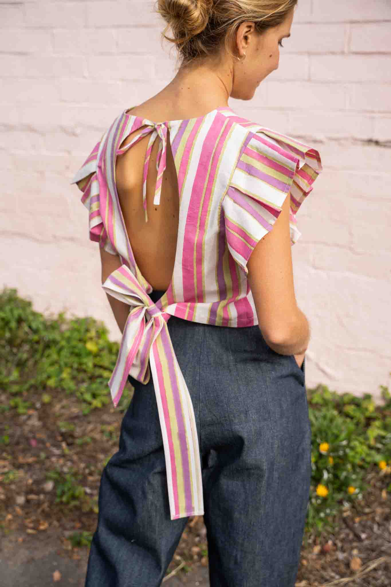 Kirstie Blouse- Vintage Pink Stripe